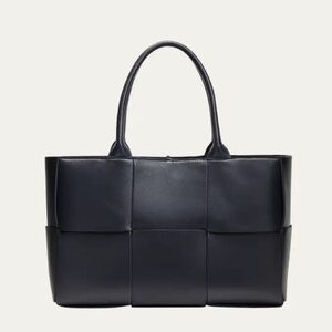 Bottega Veneta Arco Woven East-West Tote Bag Black